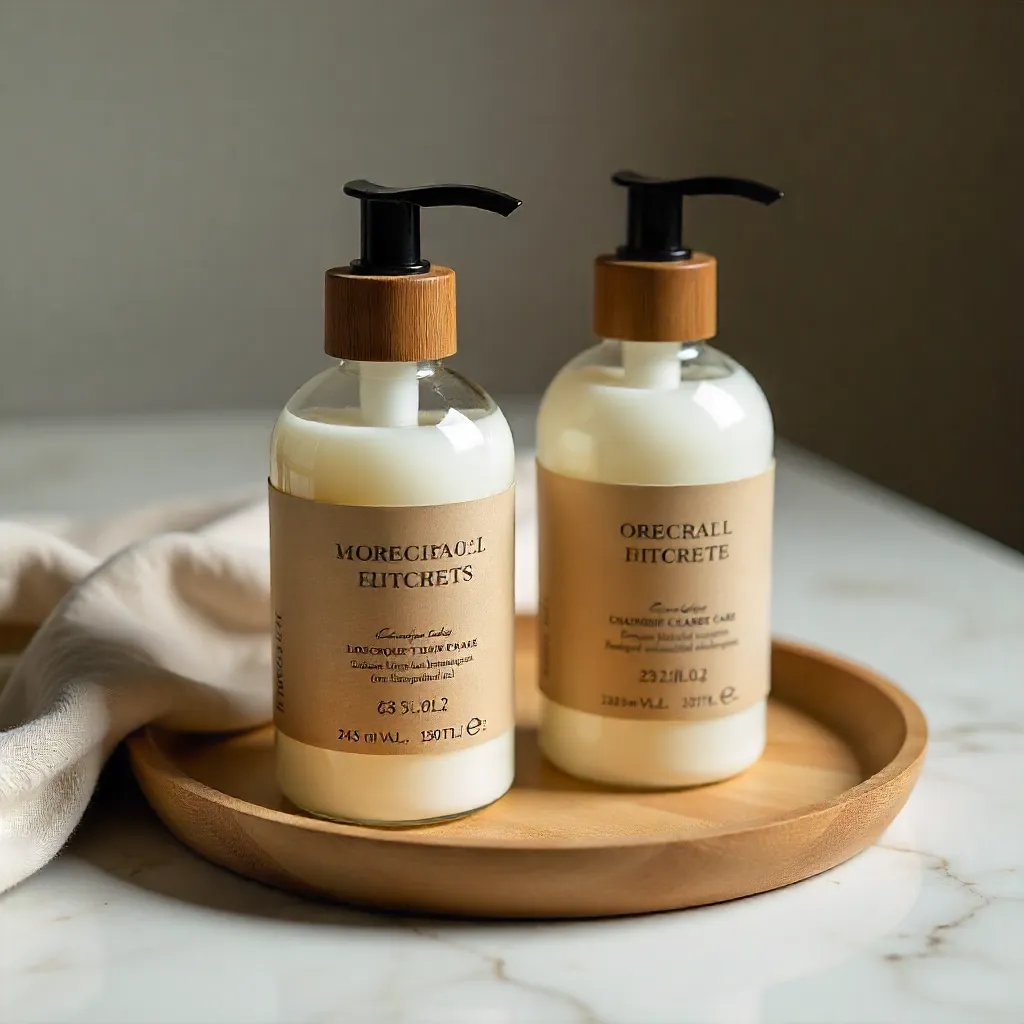 Biodegradable garment care products on natural background